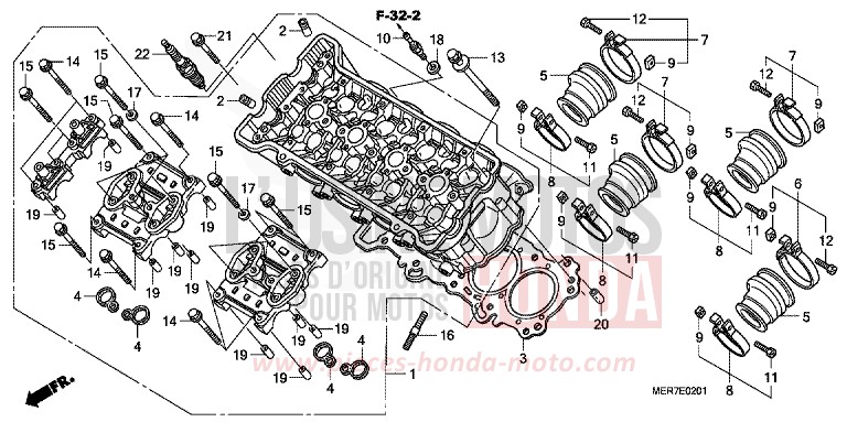 CYLINDER HEAD (CBF600S8/SA8/N8/NA8) for CBF600N ABS PEARL SIENA RED (R320) from 2008